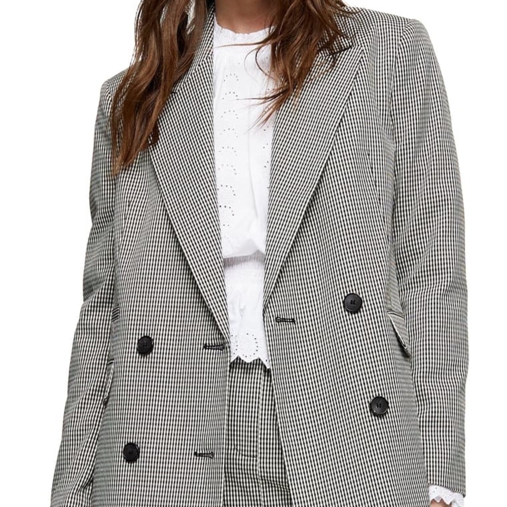 NEW Topshop Mini Dogtooth Double Breasted Blazer